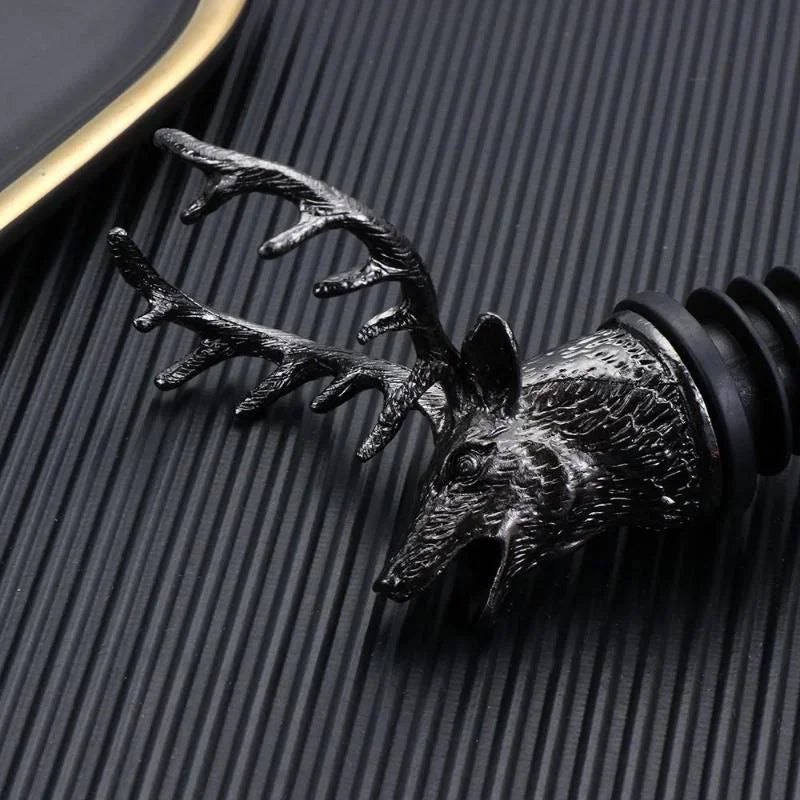 Zinc Alloy Wine/Whiskey Pourer and Bottle Stopper Deer Stag Head Shape