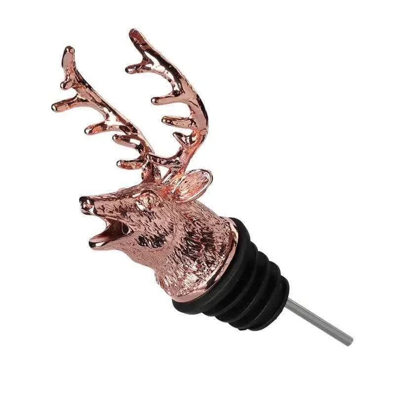 Zinc Alloy Wine/Whiskey Pourer and Bottle Stopper Deer Stag Head Shape