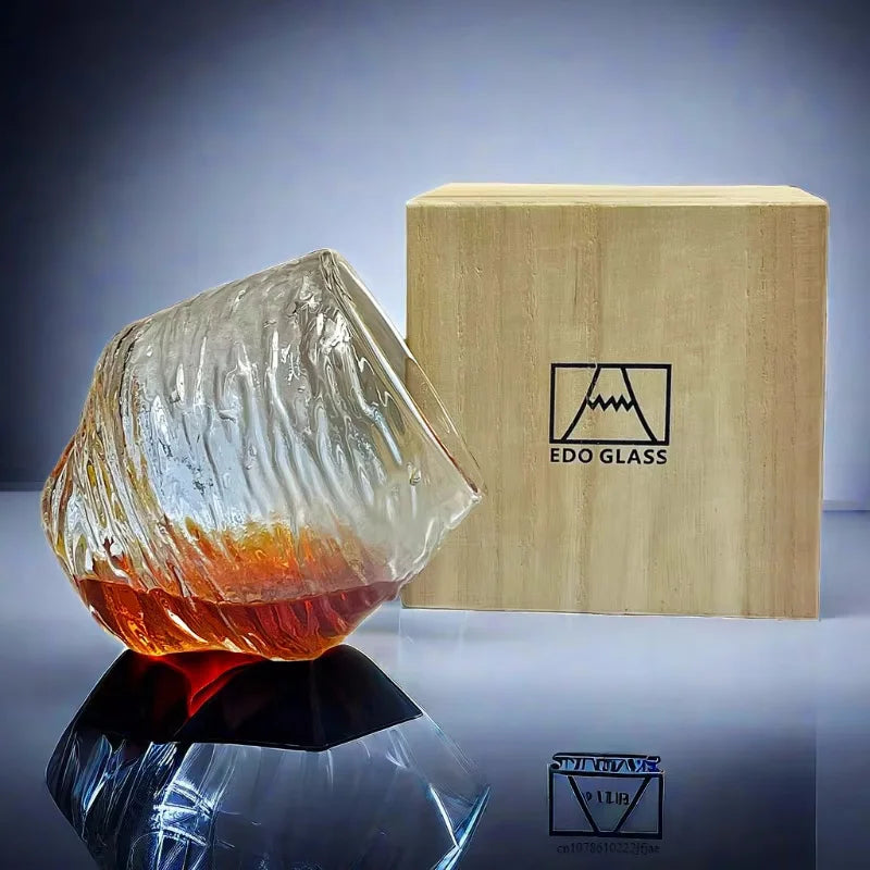 Elegant Japan Glacier Whiskey Glass – Perfect Gift with Wooden Box