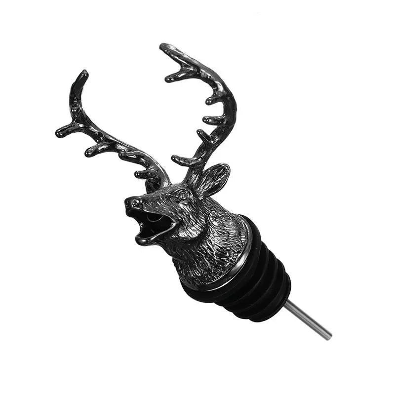 Zinc Alloy Wine/Whiskey Pourer and Bottle Stopper Deer Stag Head Shape