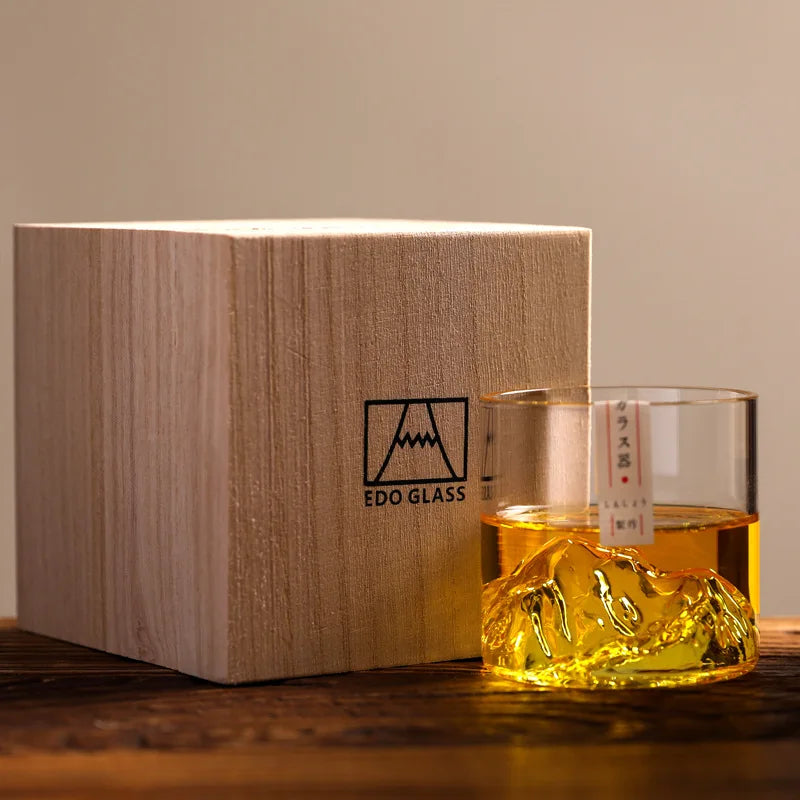 Elegant Japan Glacier Whiskey Glass – Perfect Gift with Wooden Box