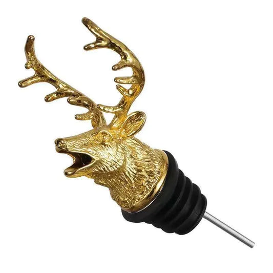 Zinc Alloy Wine/Whiskey Pourer and Bottle Stopper Deer Stag Head Shape