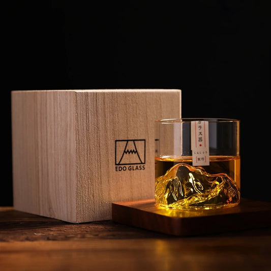 Elegant Japan Glacier Whiskey Glass – Perfect Gift with Wooden Box